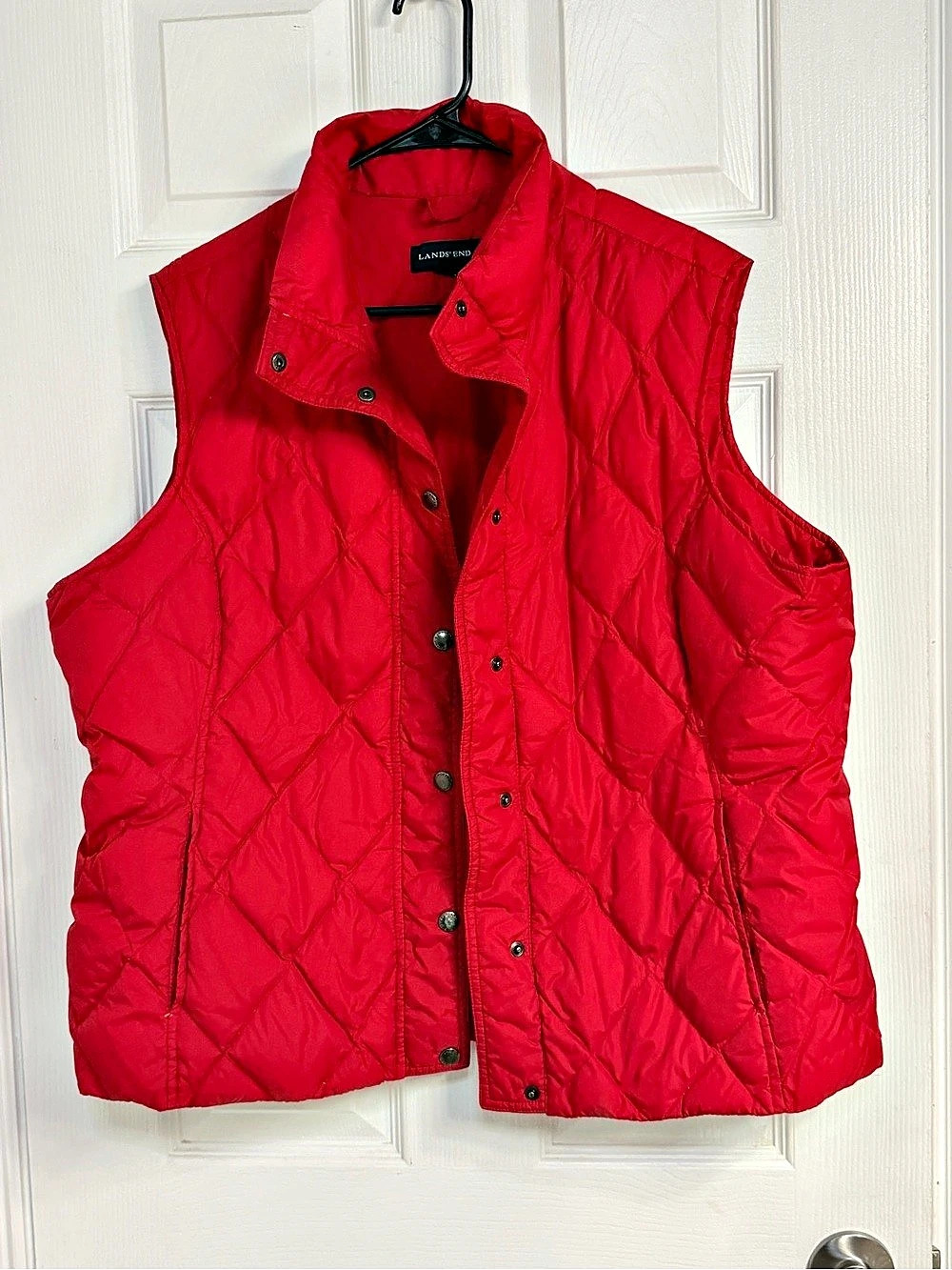 Lands' End Quilted Vest in Red XL Like New